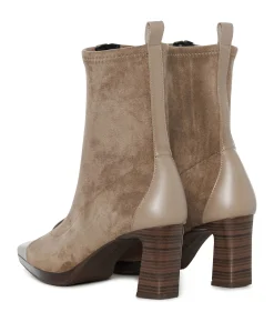 dames enkellaarzen beige