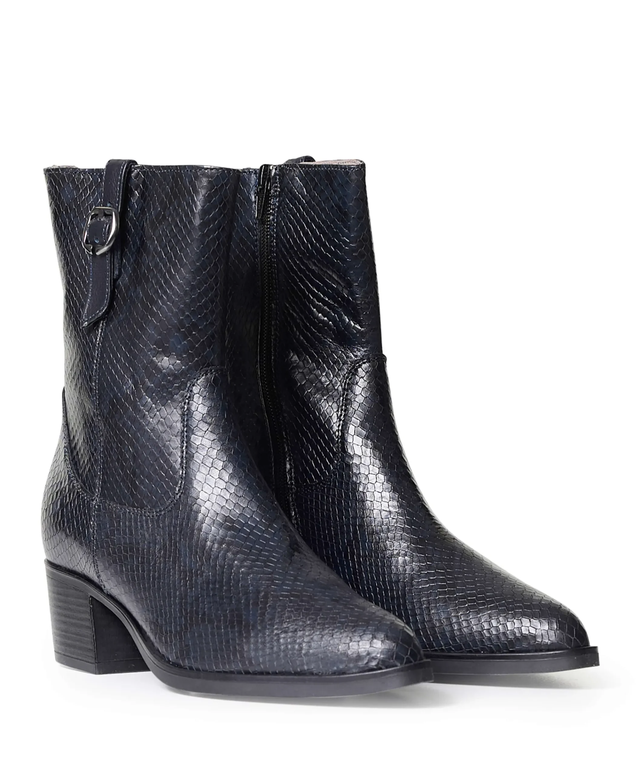 dames enkellaarzen blauw