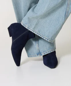dames enkellaarzen blauw