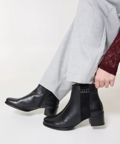 dames enkellaarzen zwart