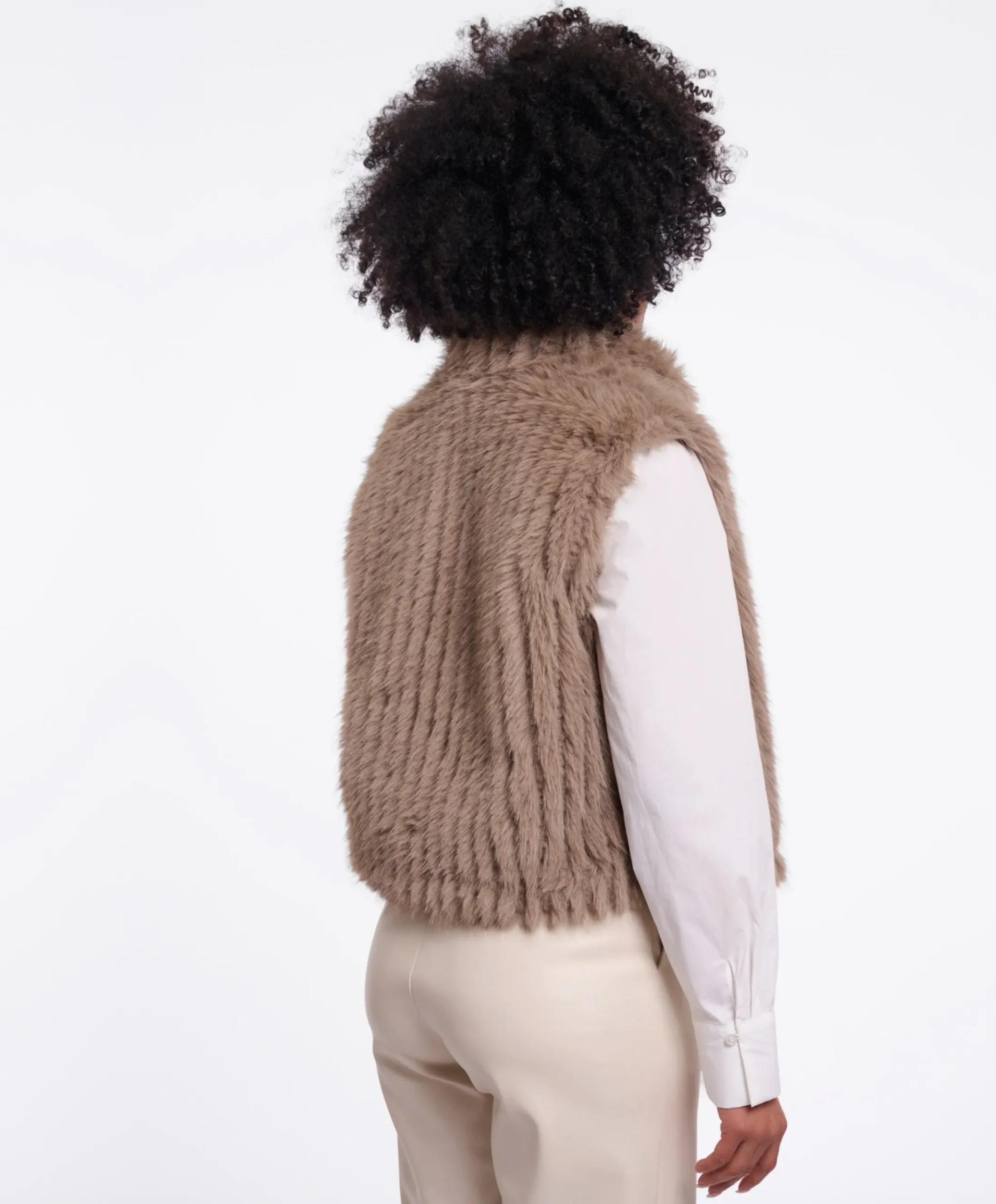 Dames gilet beige