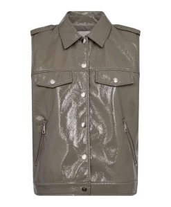 Dames gilet beige