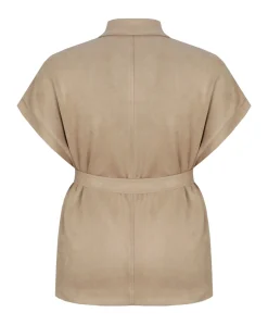 Dames gilet beige