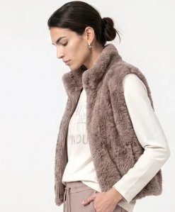 Dames gilet beige