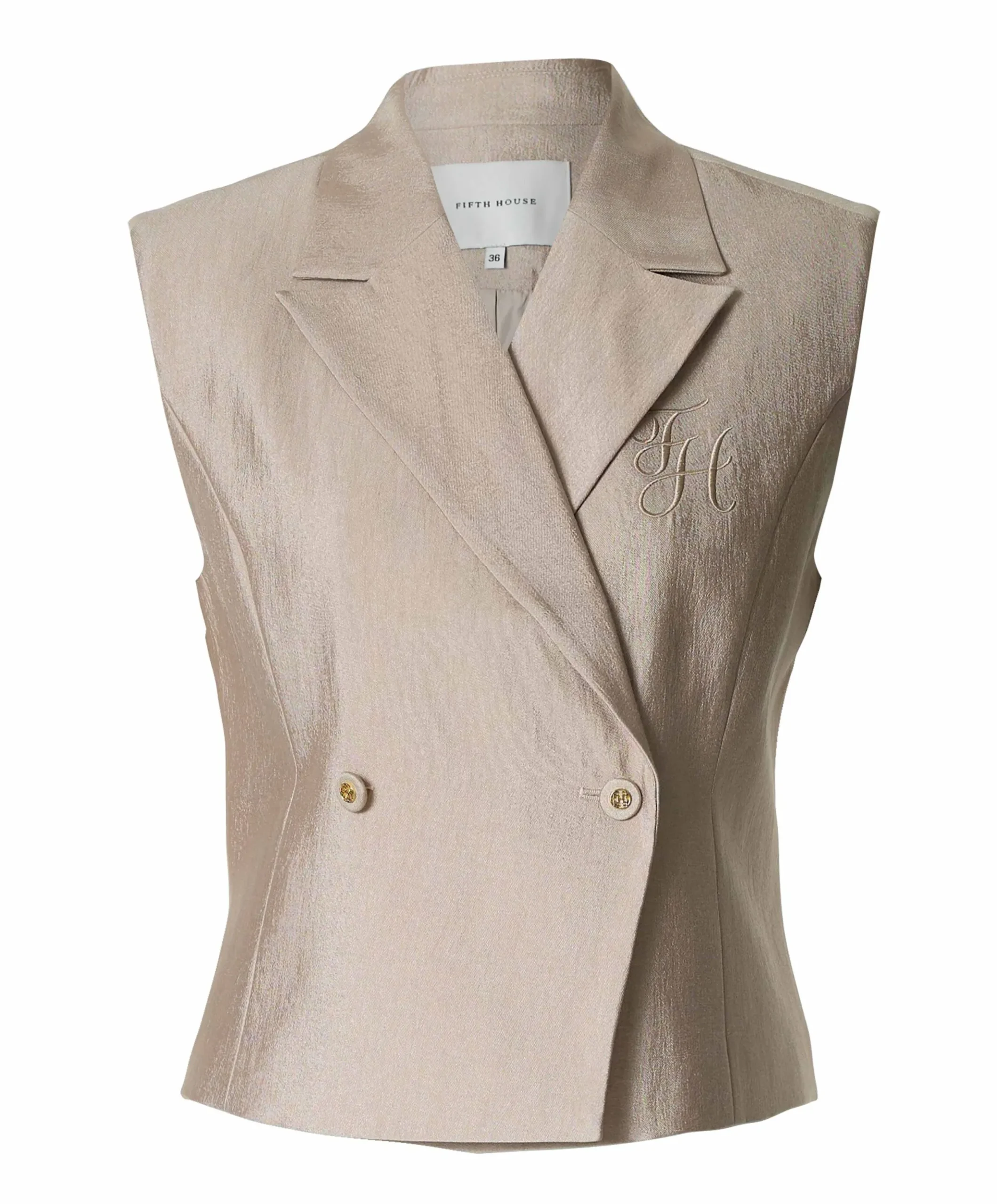 Dames gilet beige
