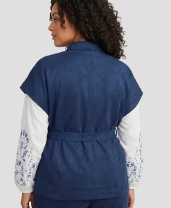 Dames gilet blauw