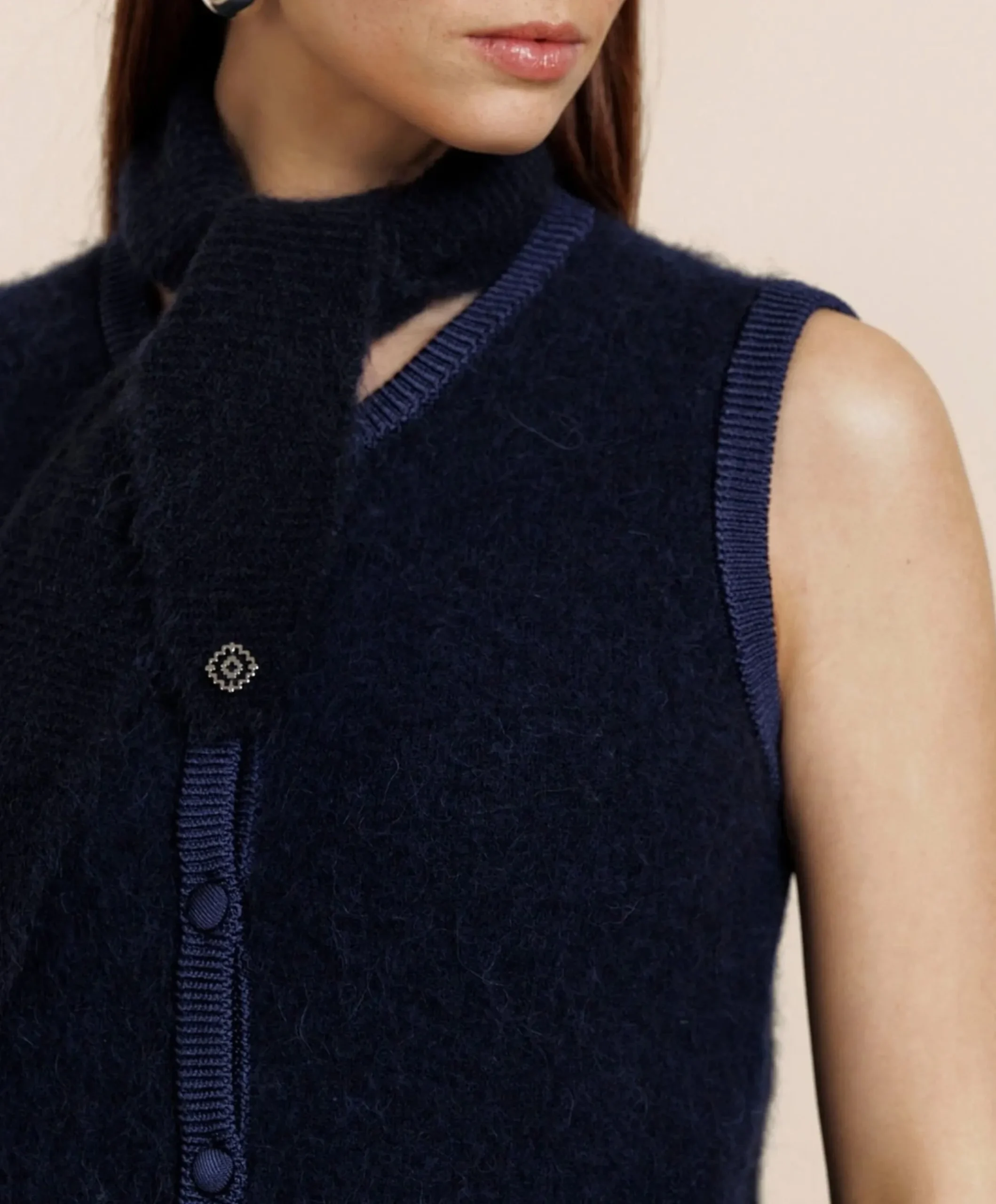 Dames gilet blauw