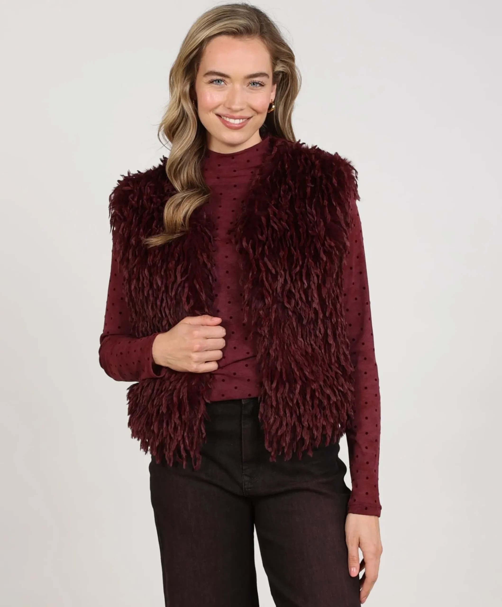 Dames gilet bordeaux