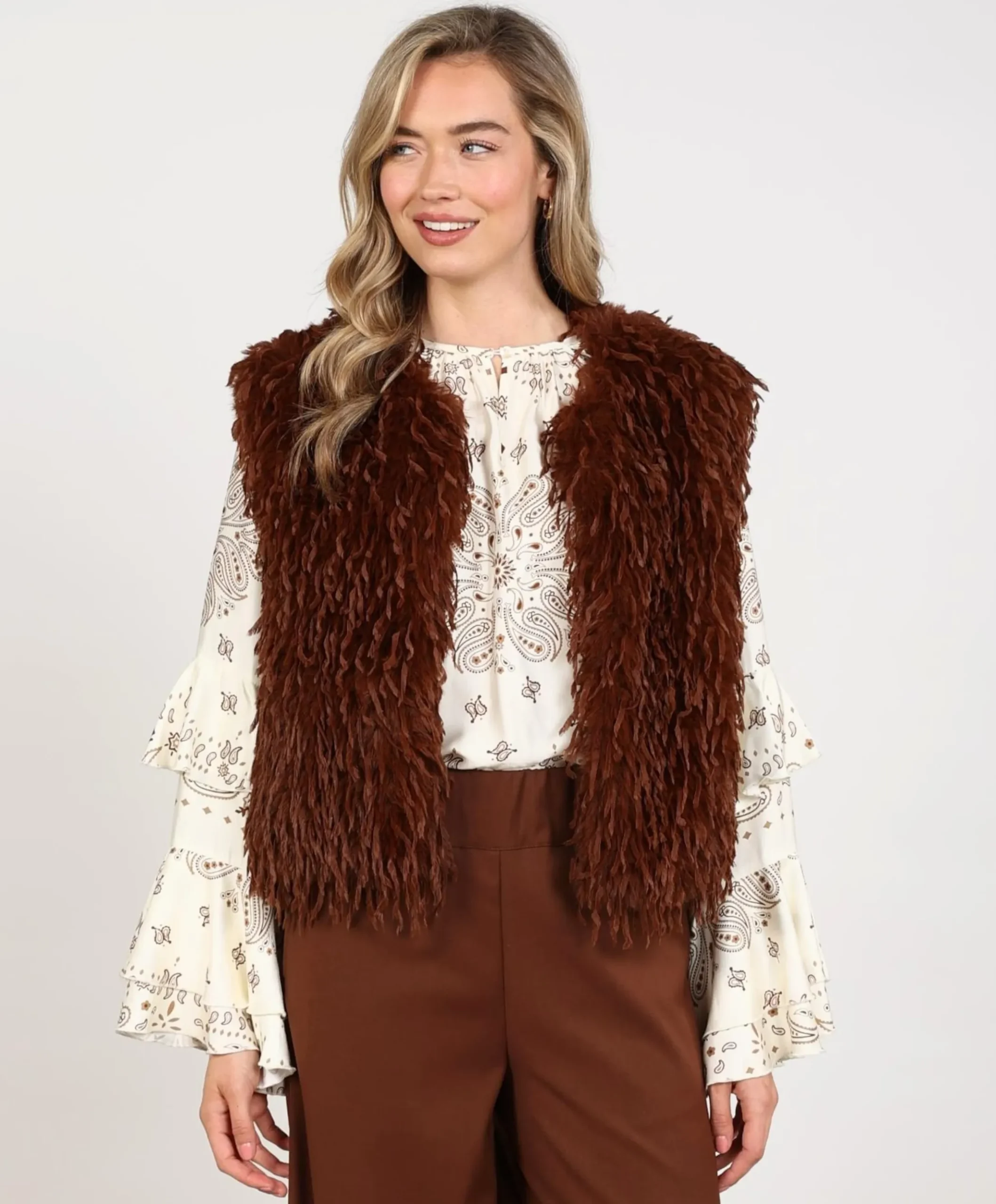 Dames gilet bruin