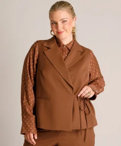 Dames gilet bruin