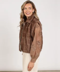 Dames gilet bruin