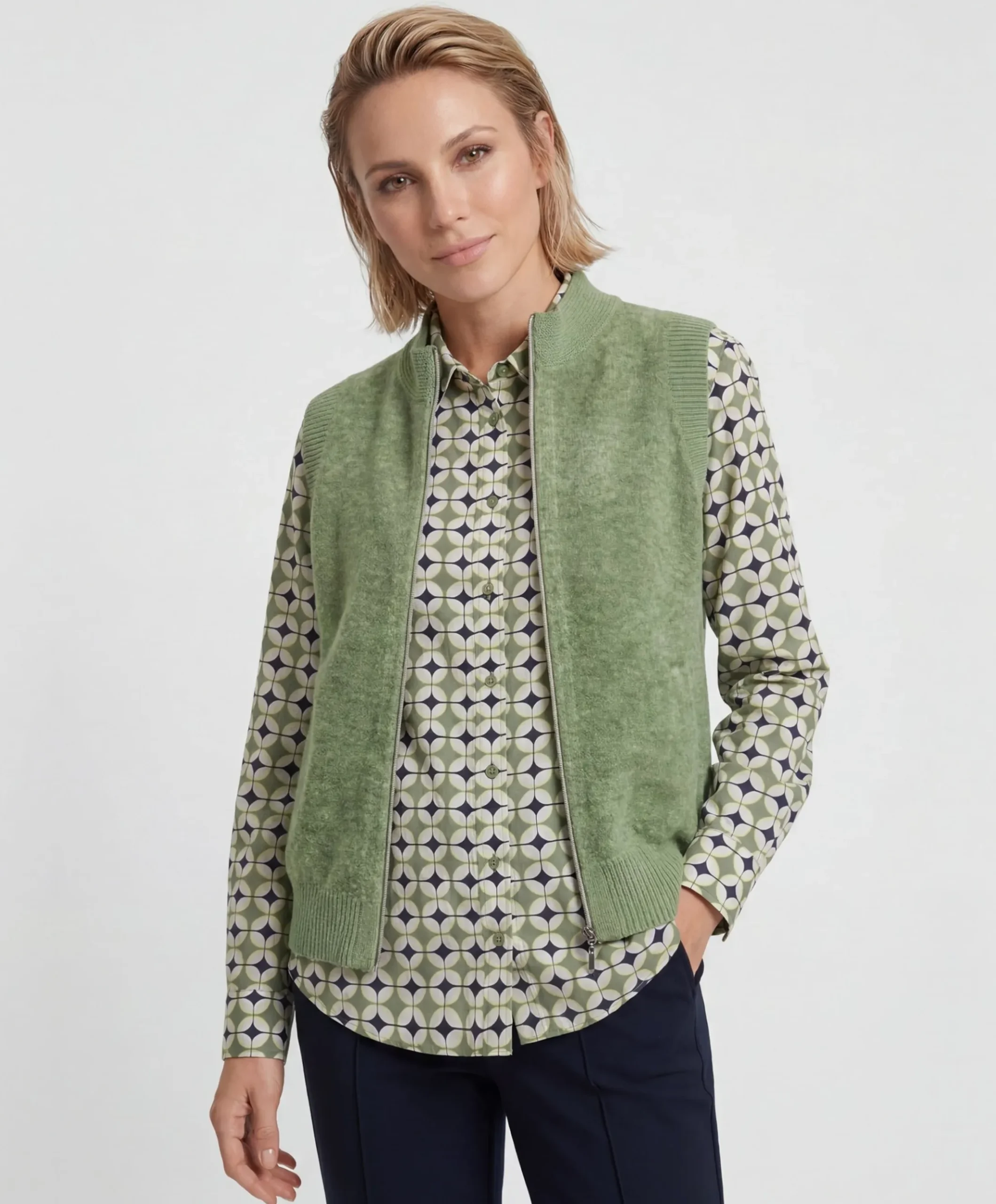 Dames gilet groen