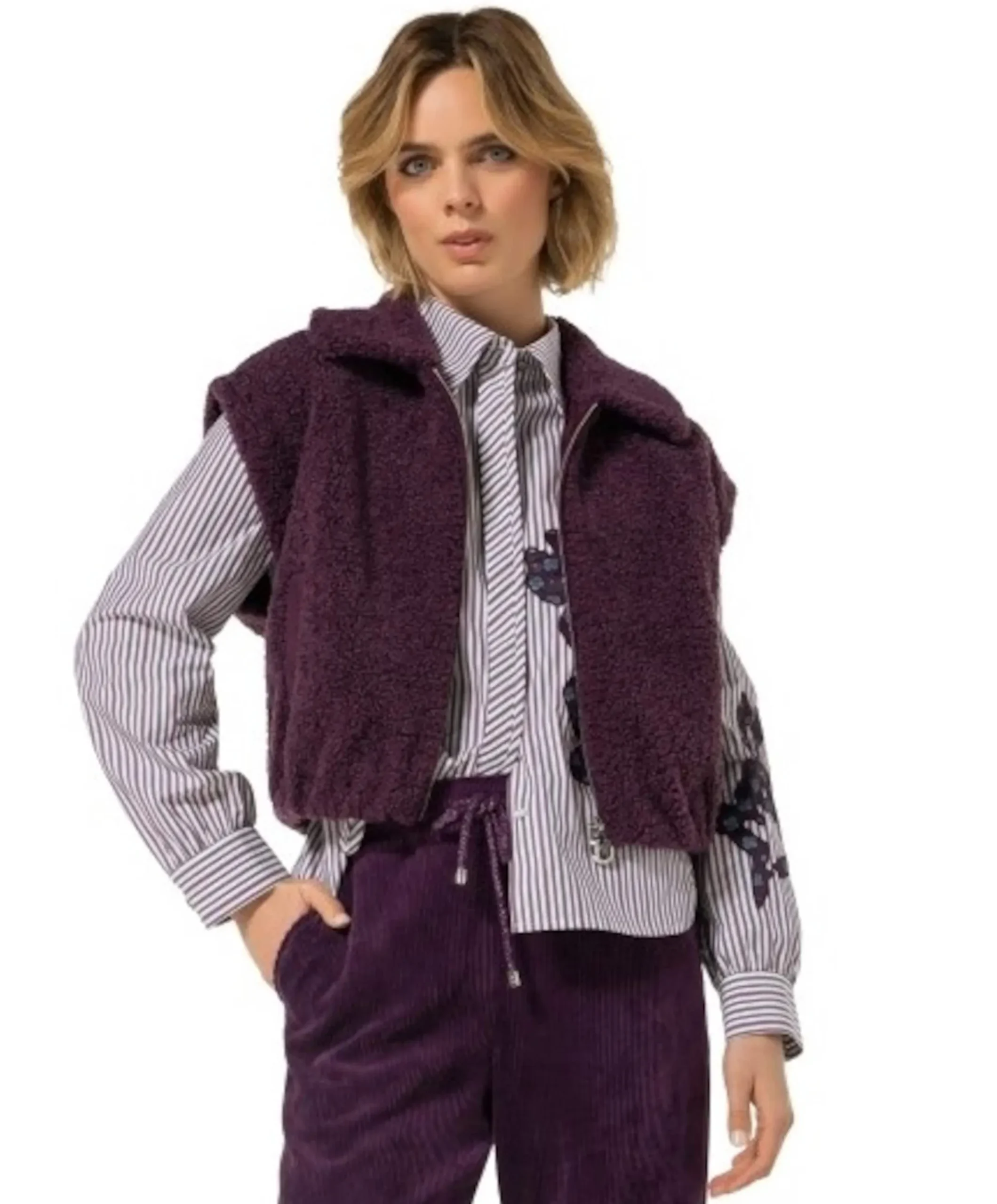 Dames gilet paars