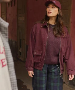 Dames jas bordeaux