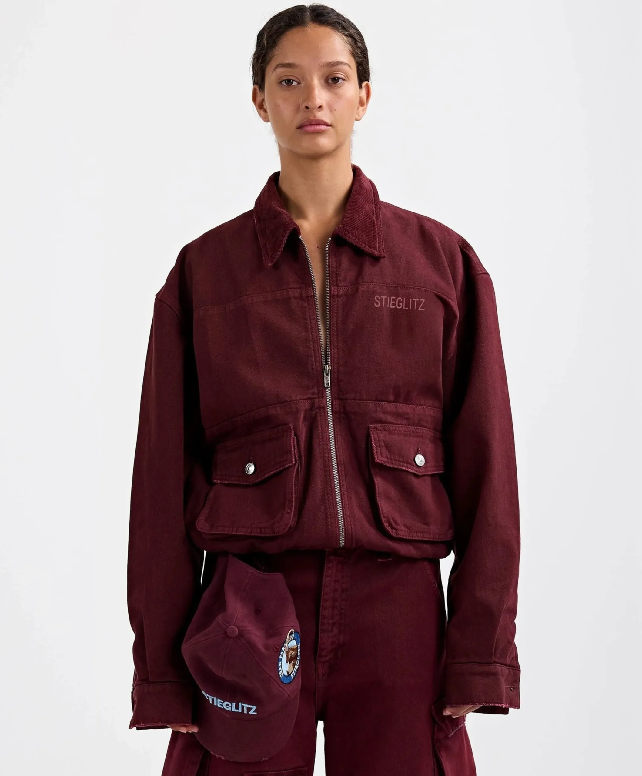 Dames jas bordeaux