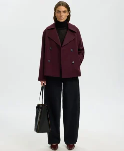 Dames jas bordeaux