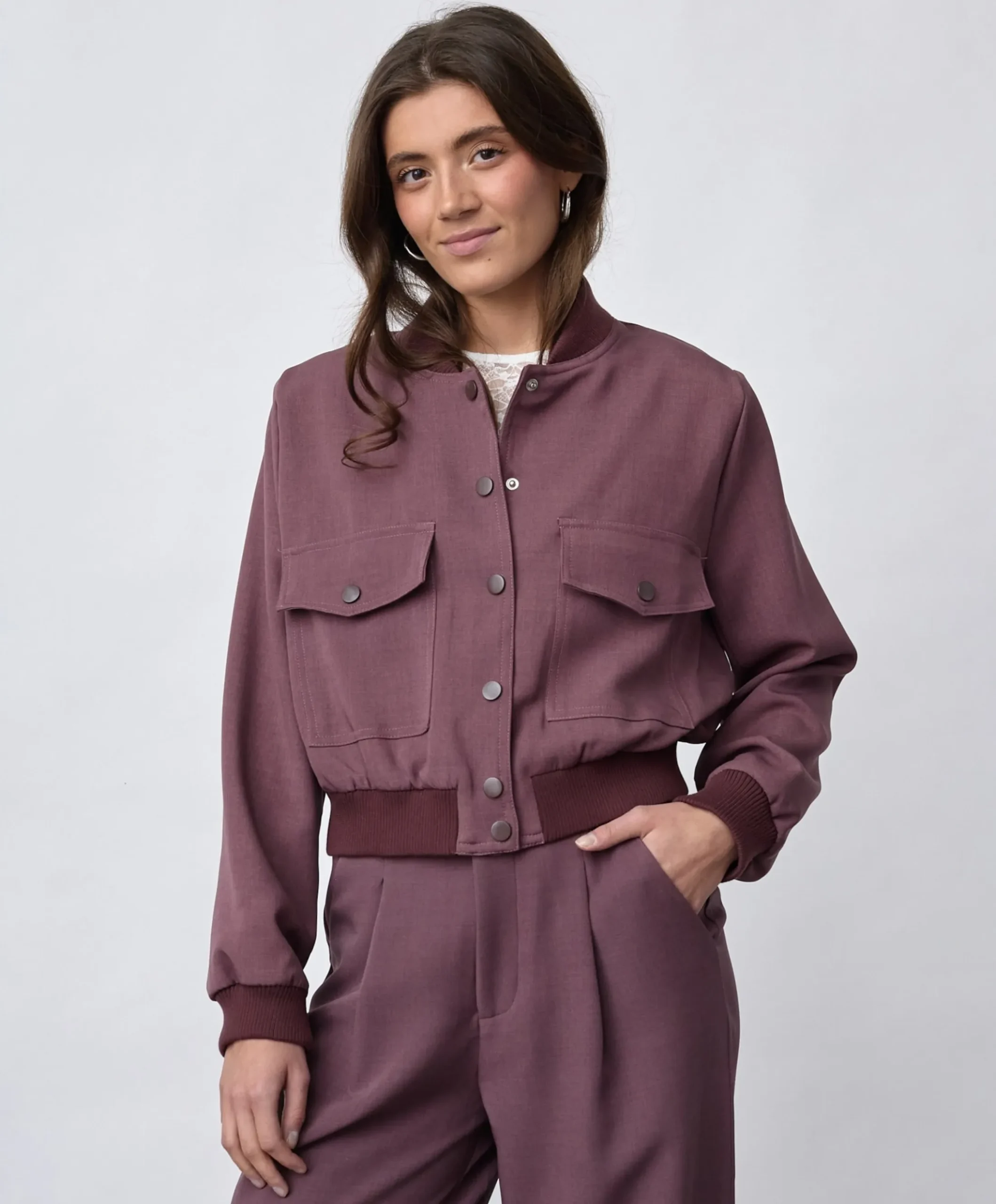 Dames jas bordeaux