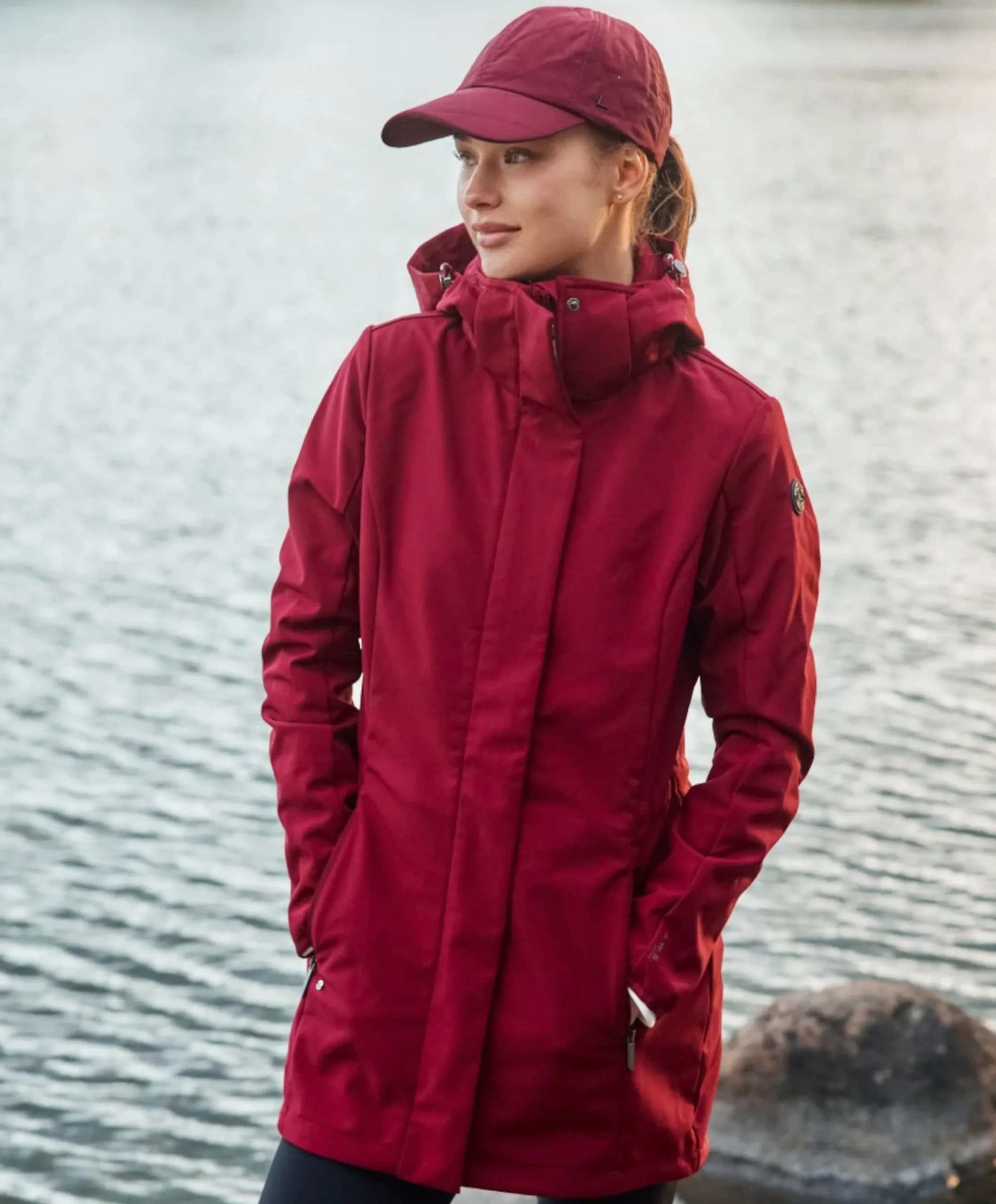 Dames jas bordeaux