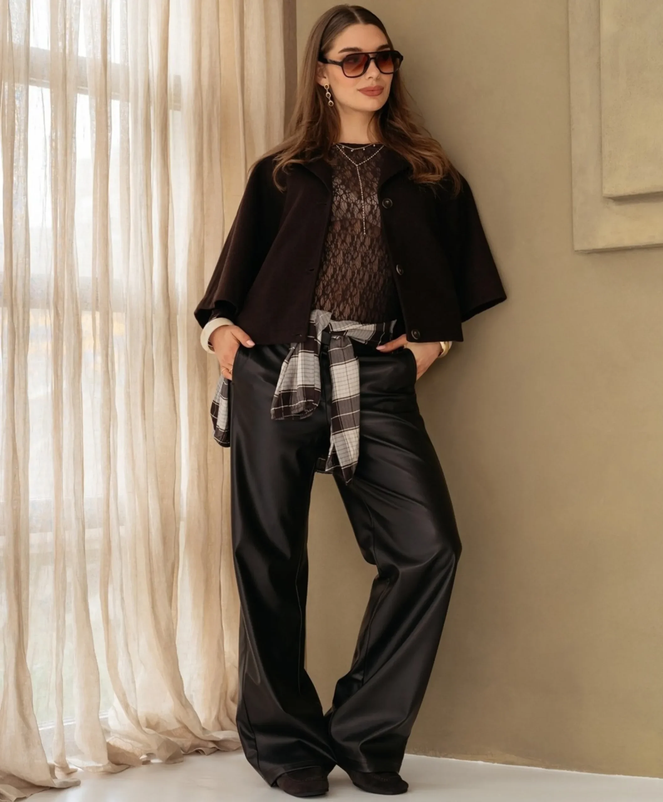 Dames jas bruin
