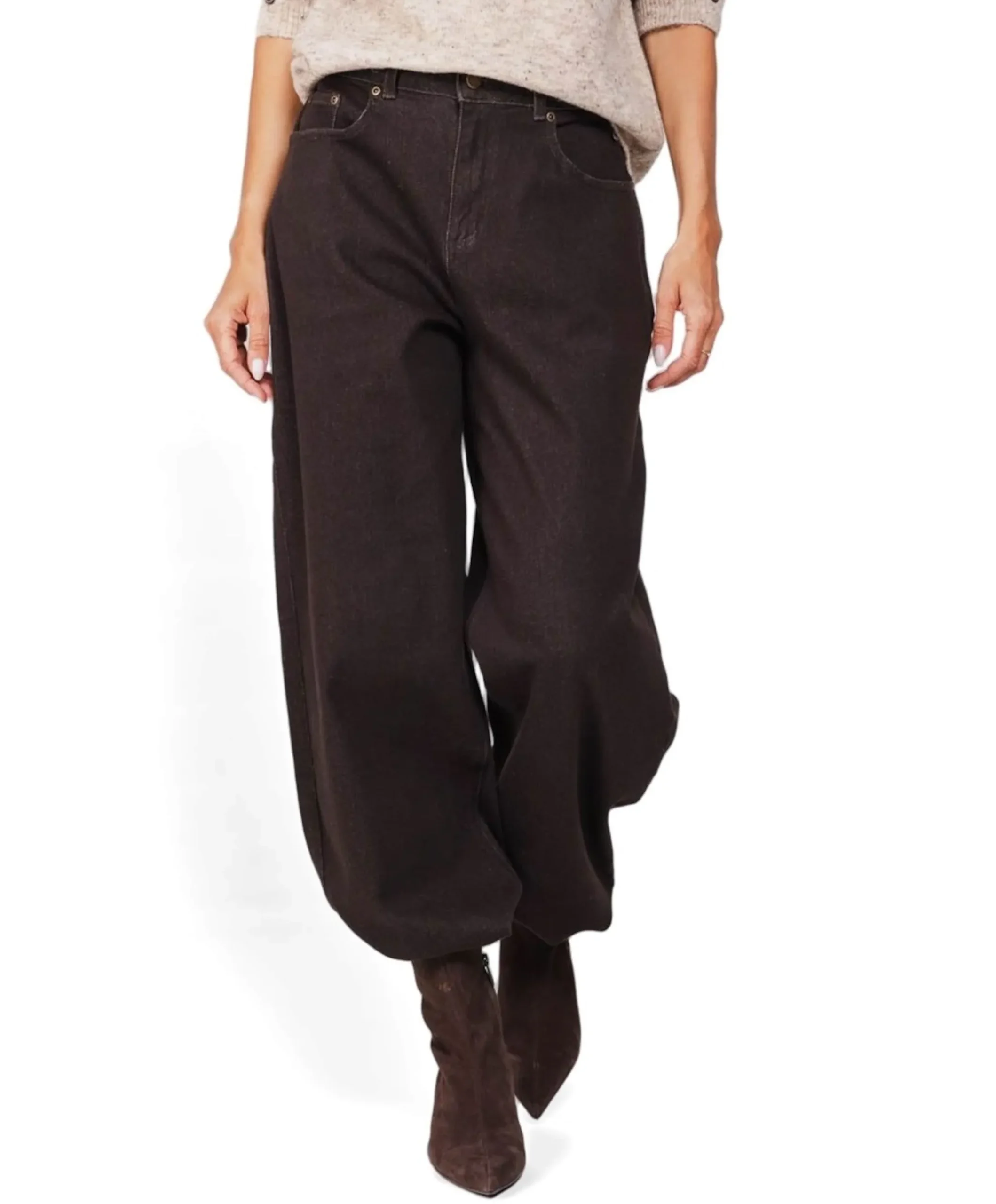 dames jeans bruin