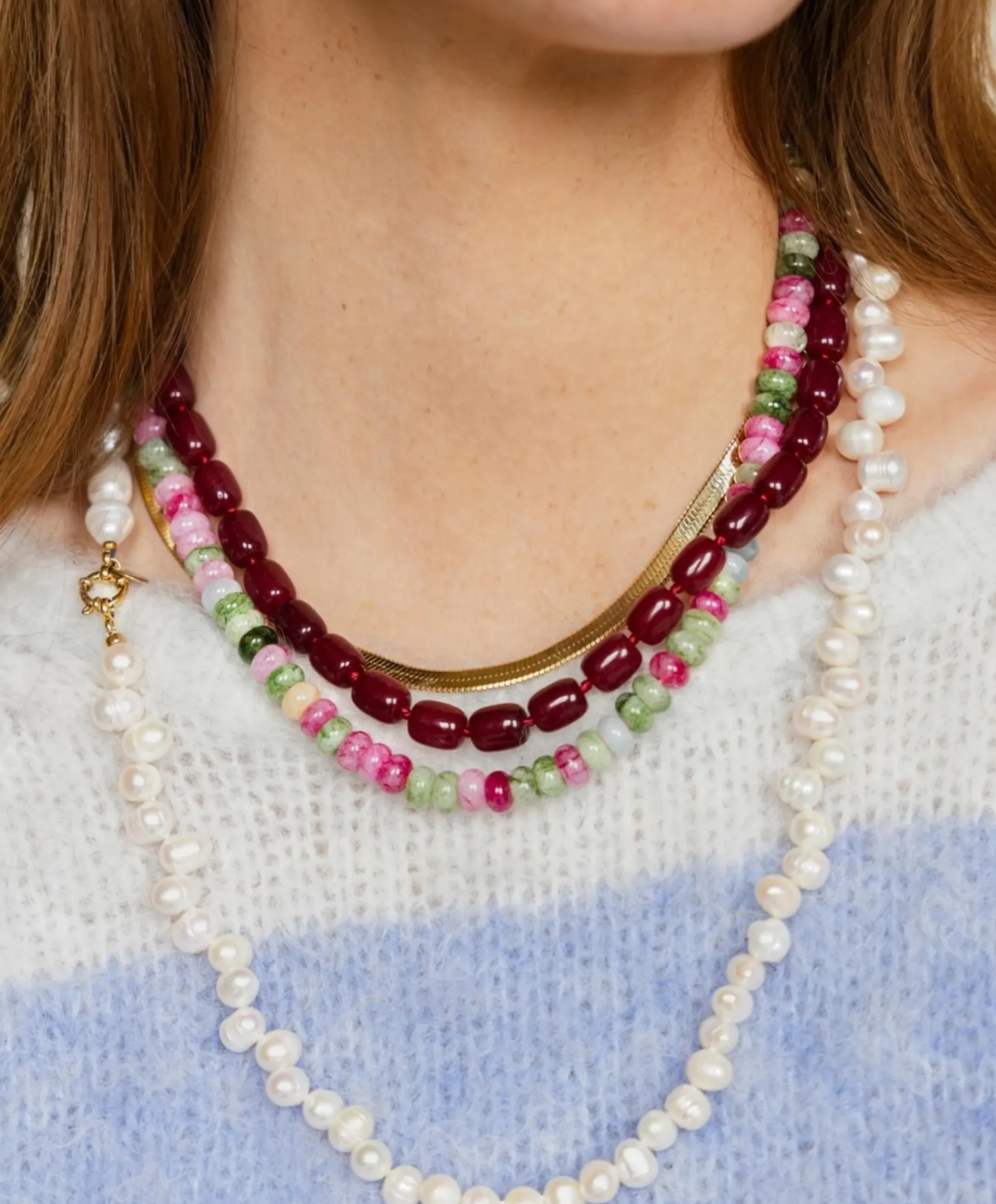 Dames ketting bordeaux