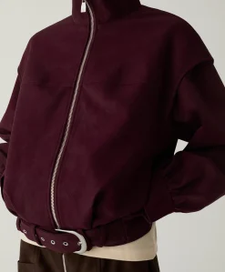 Dames leren jas bordeaux