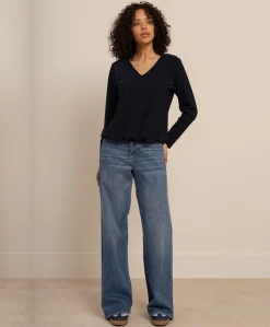 Dames longsleeve blauw