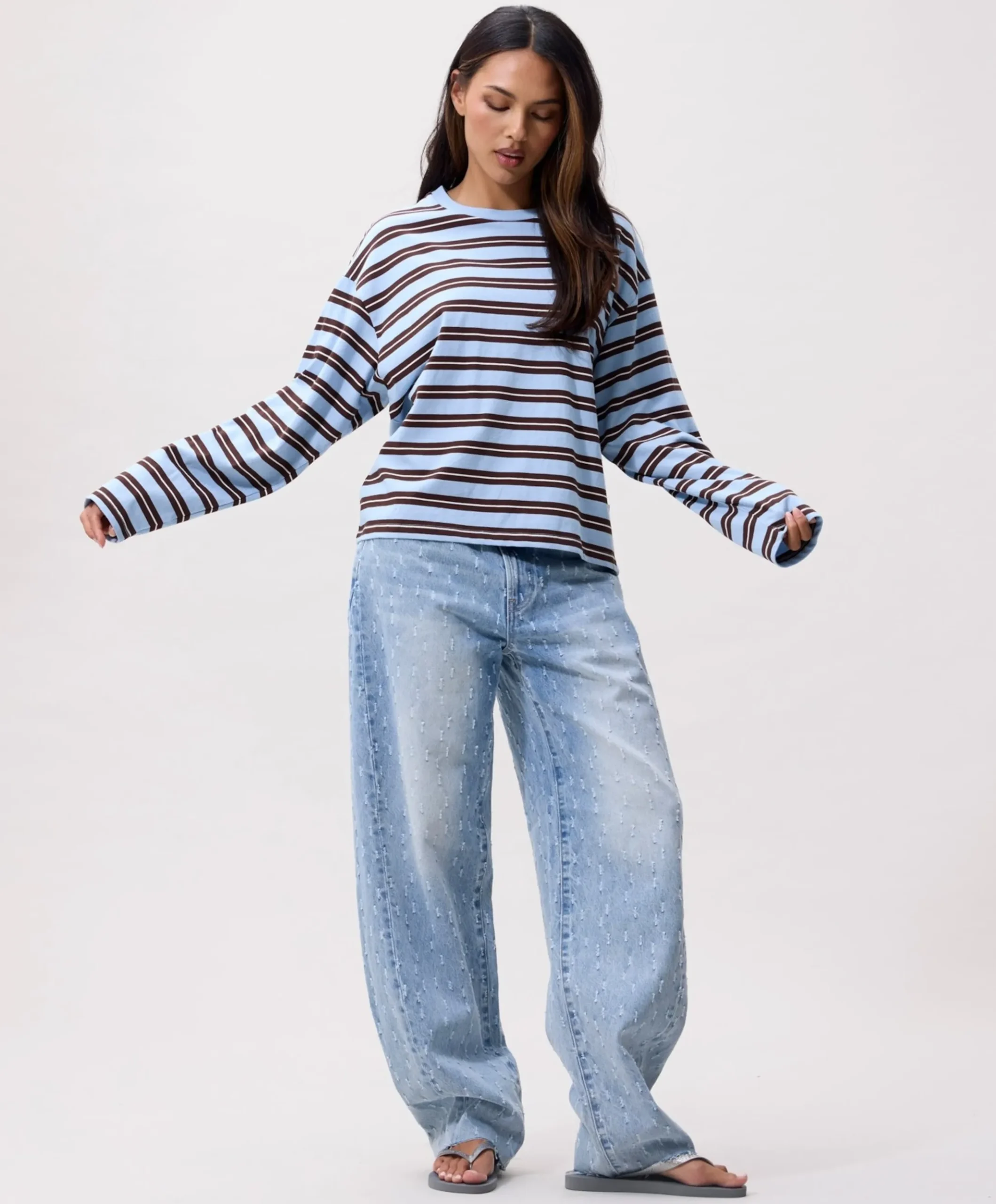 Dames longsleeve blauw
