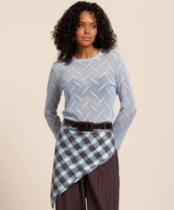 Dames longsleeve blauw