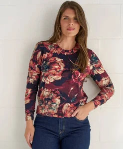 Dames longsleeve bordeaux