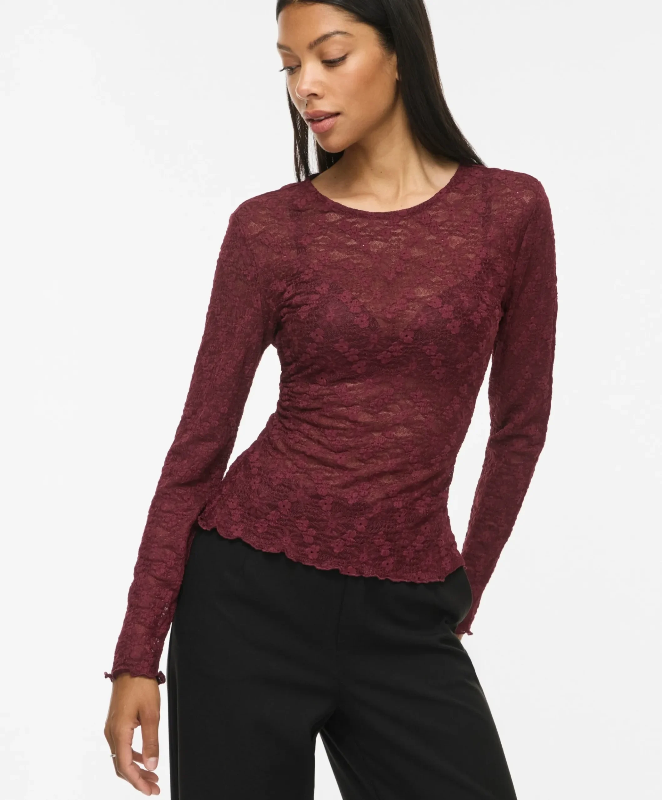 Dames longsleeve bordeaux