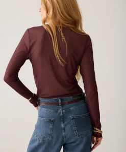 Dames longsleeve bordeaux