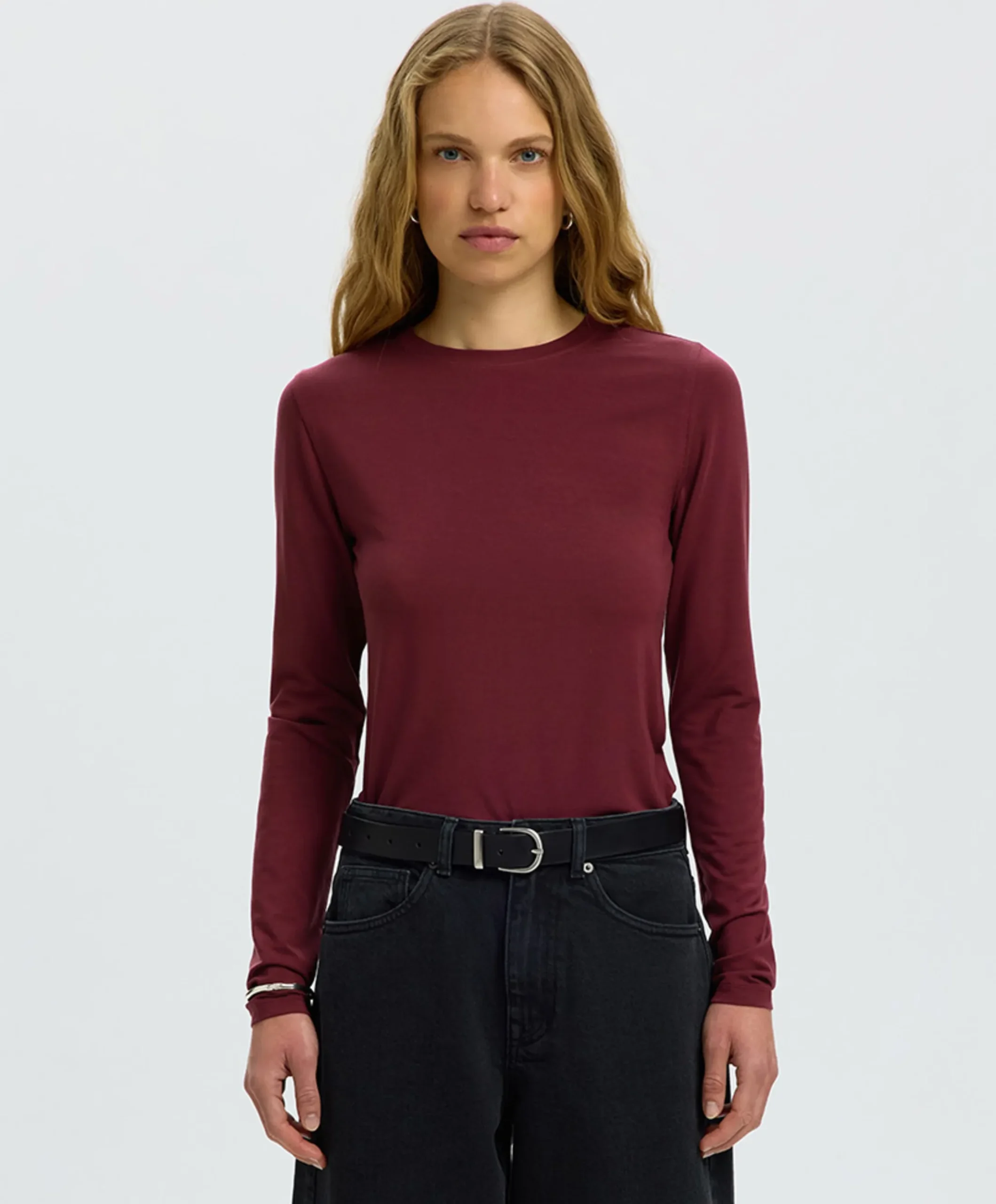 Dames longsleeve bordeaux