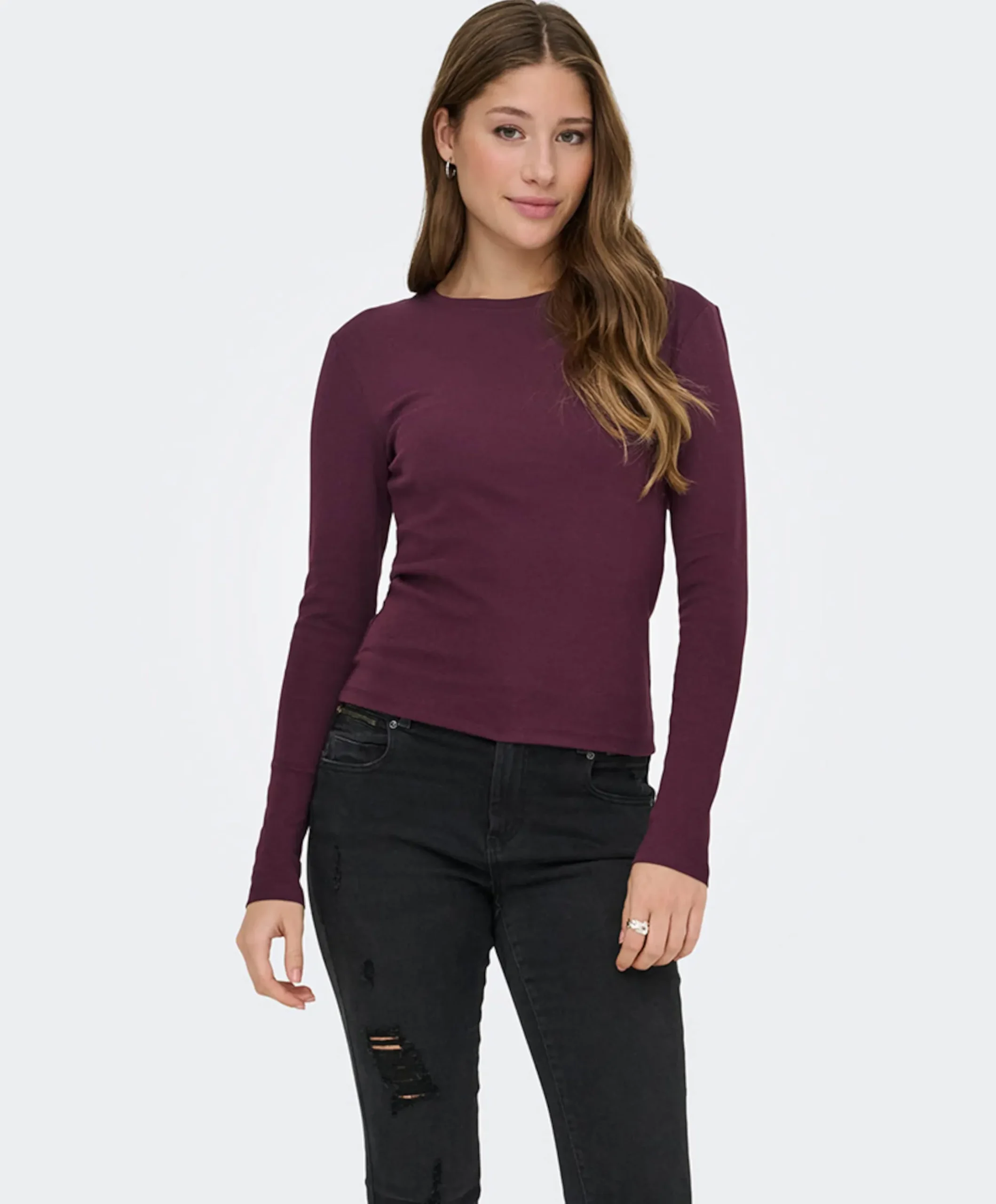 Dames longsleeve bordeaux