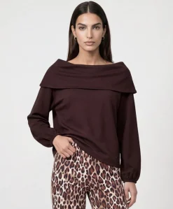 Dames longsleeve bruin