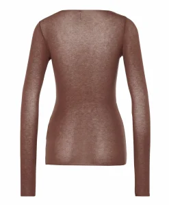 Dames longsleeve bruin