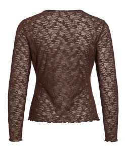 Dames longsleeve bruin