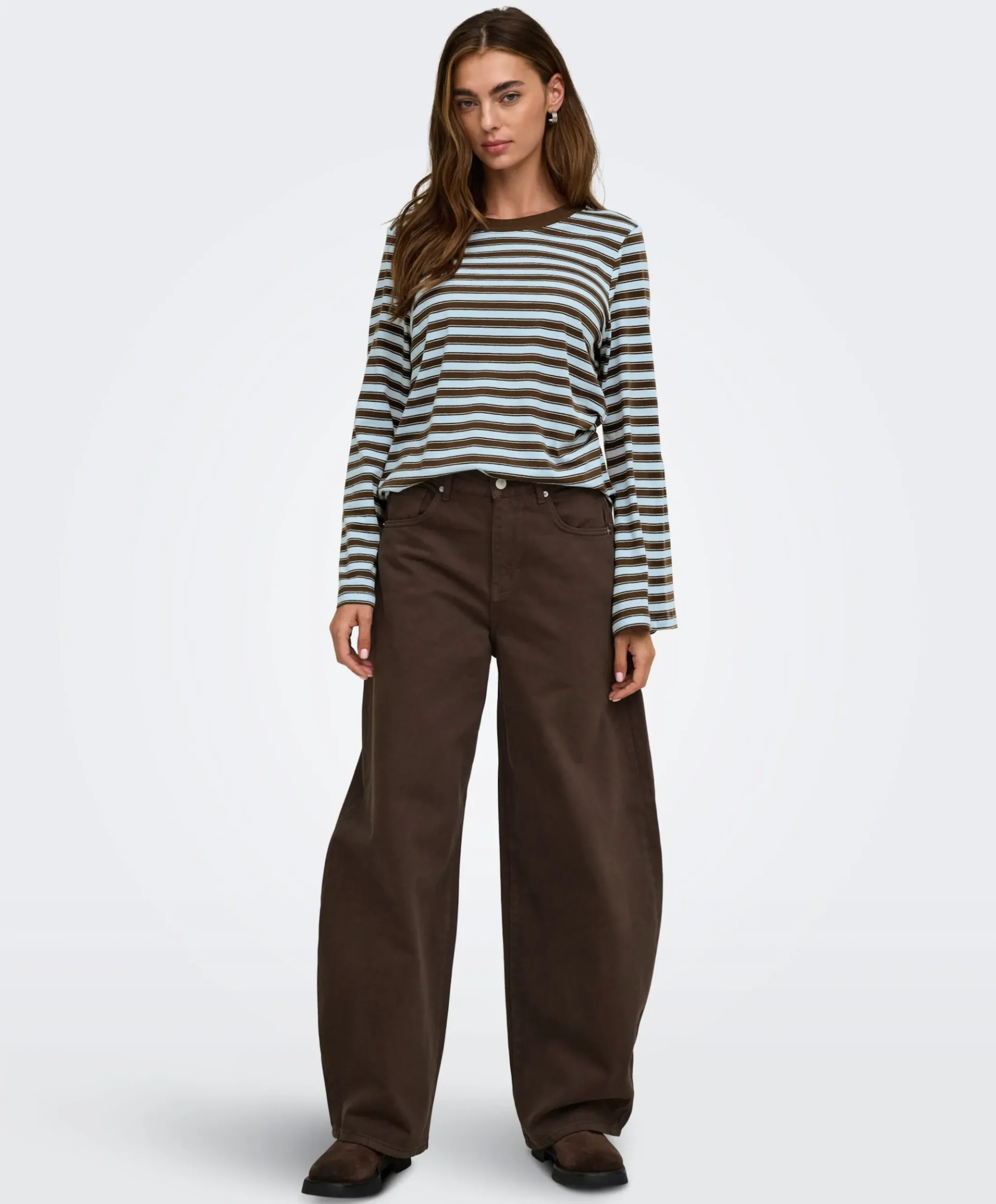 Dames longsleeve bruin