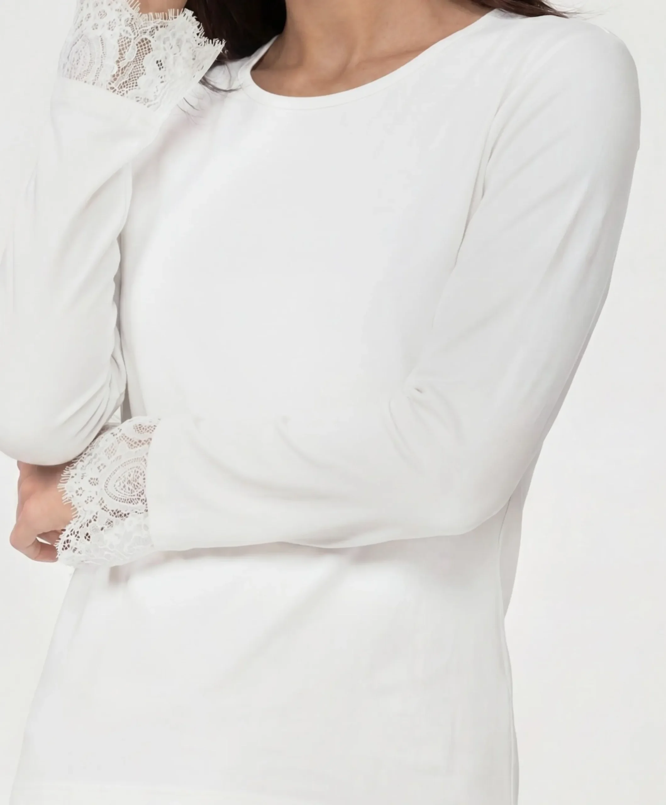 Dames longsleeve ecru