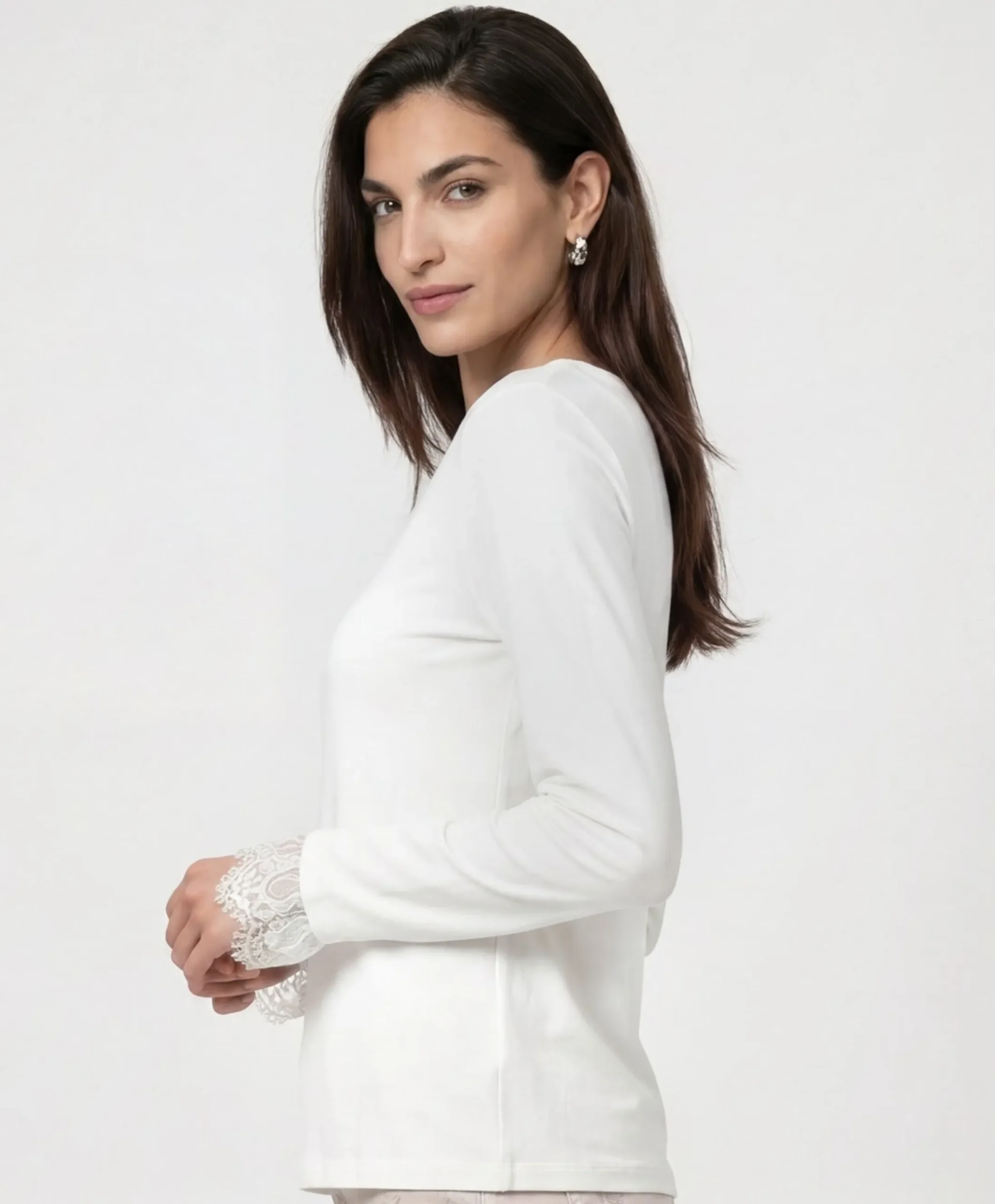 Dames longsleeve ecru