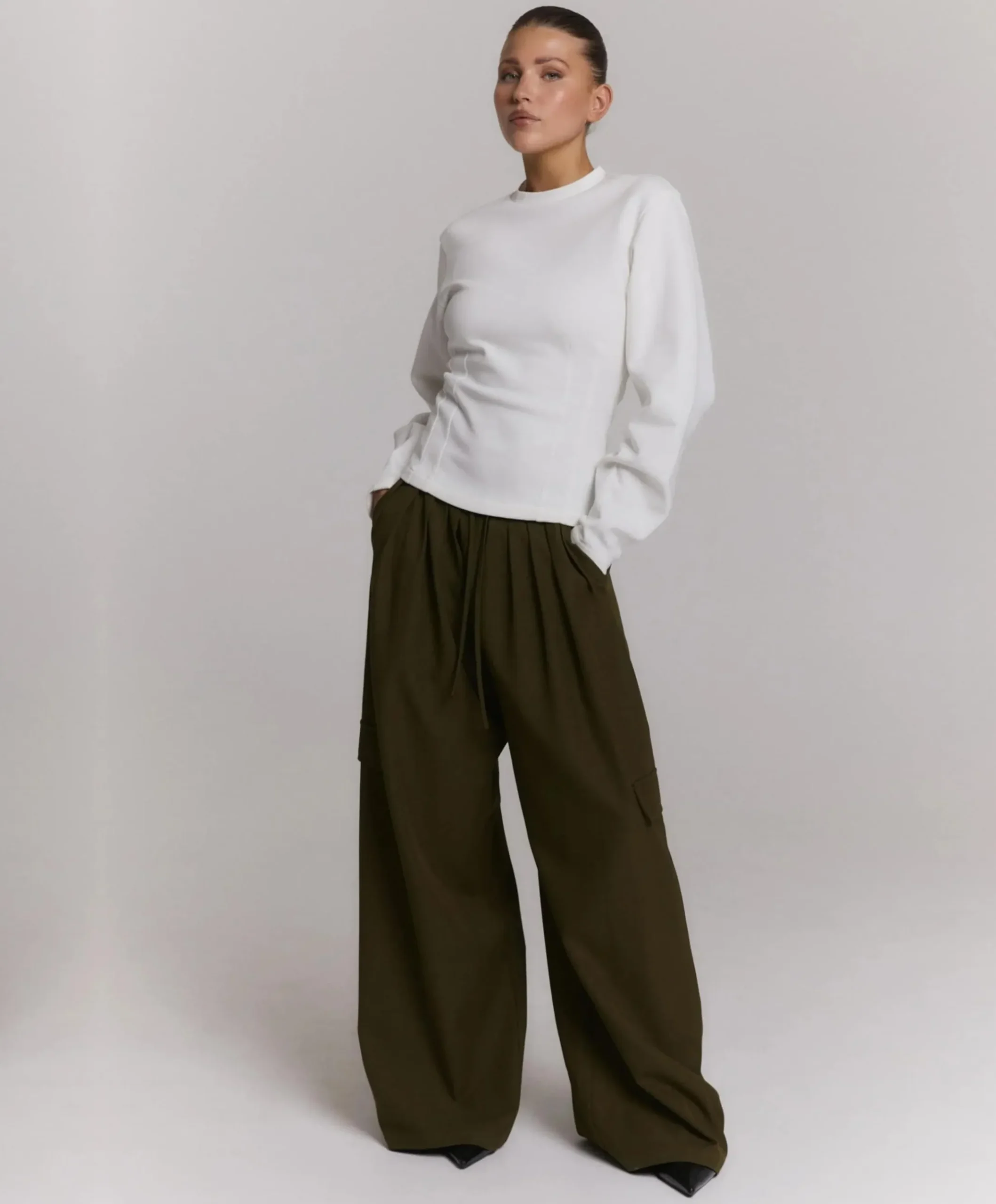 Dames longsleeve ecru