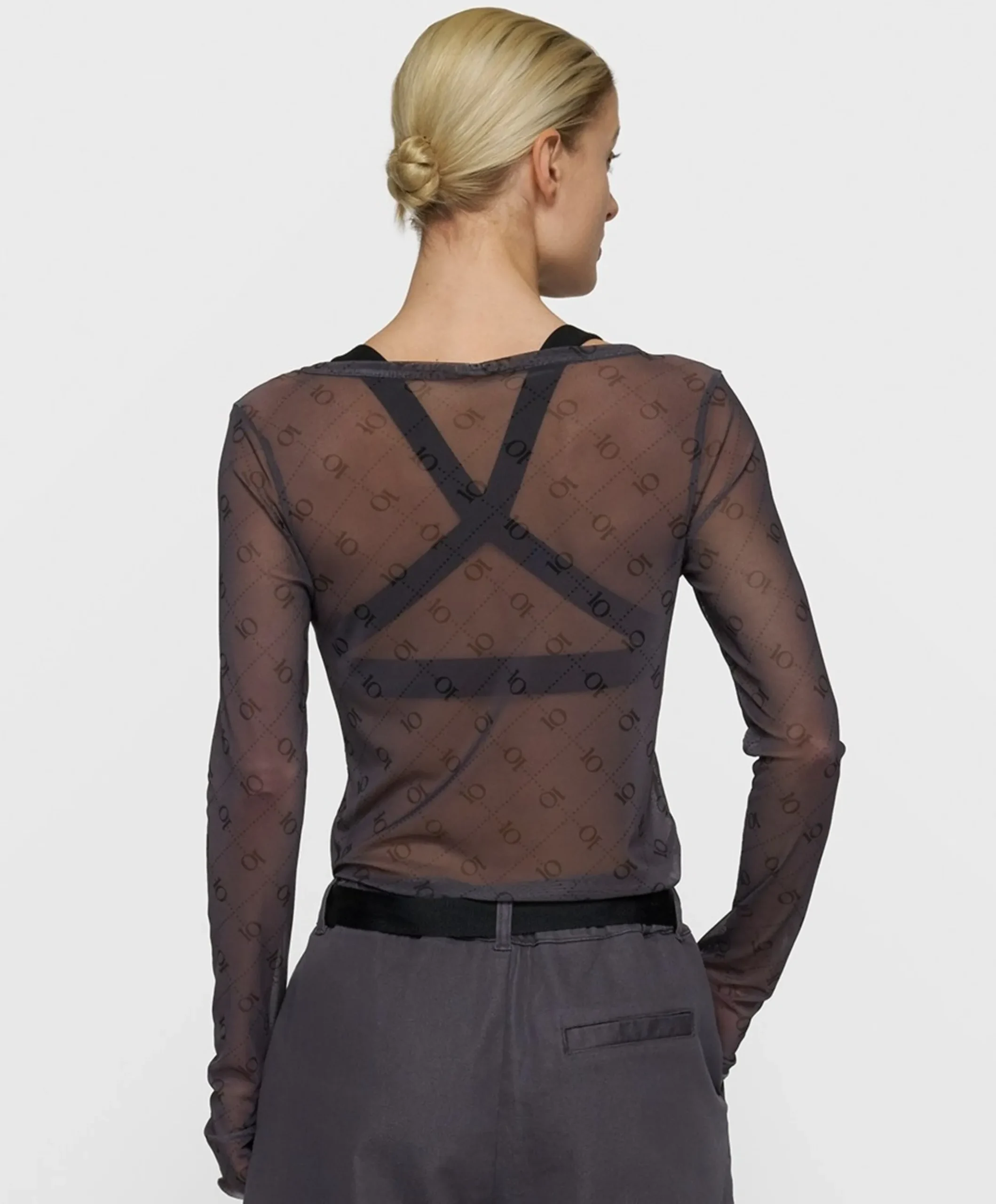 Dames longsleeve grijs