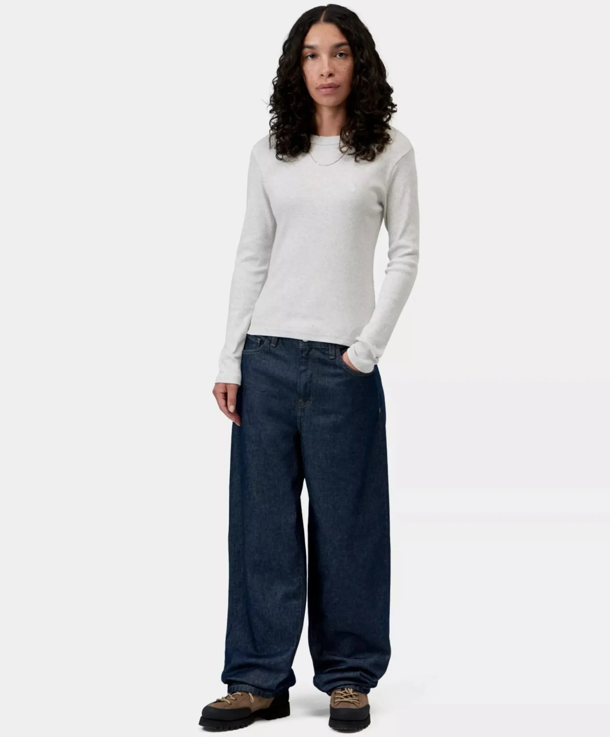 Dames longsleeve grijs