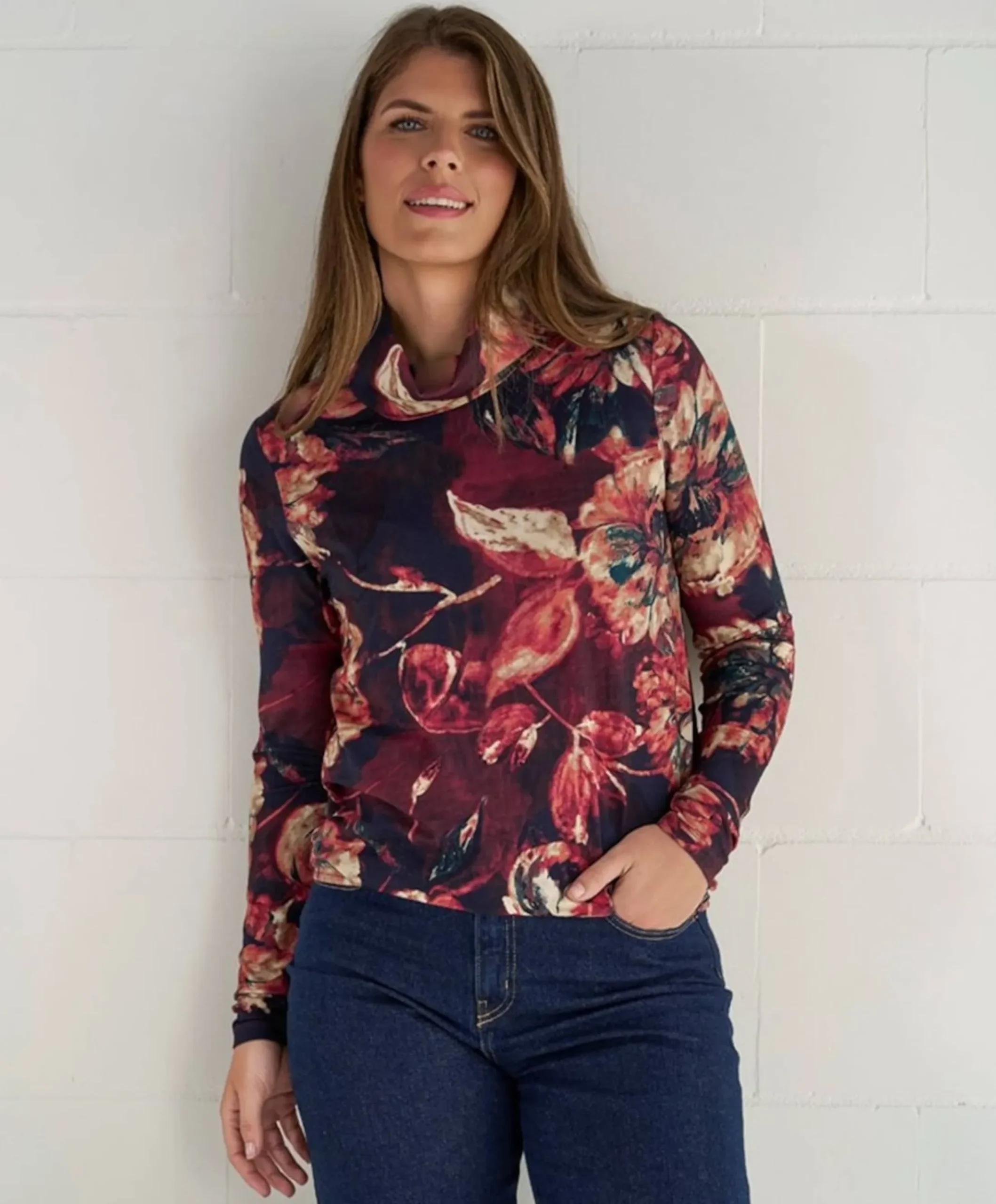 Dames longsleeve rood