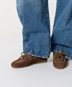 dames mocassins bruin