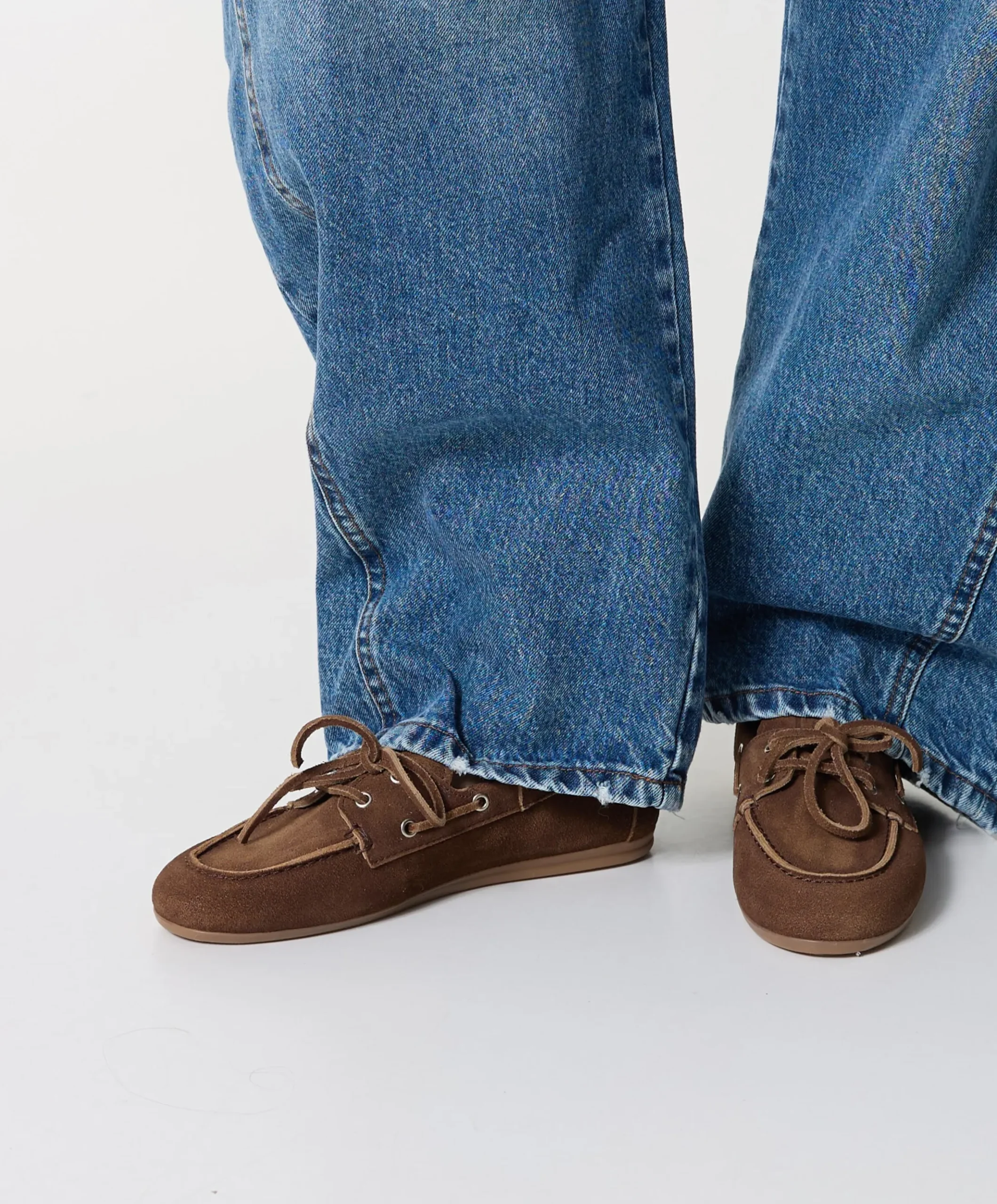 dames mocassins bruin
