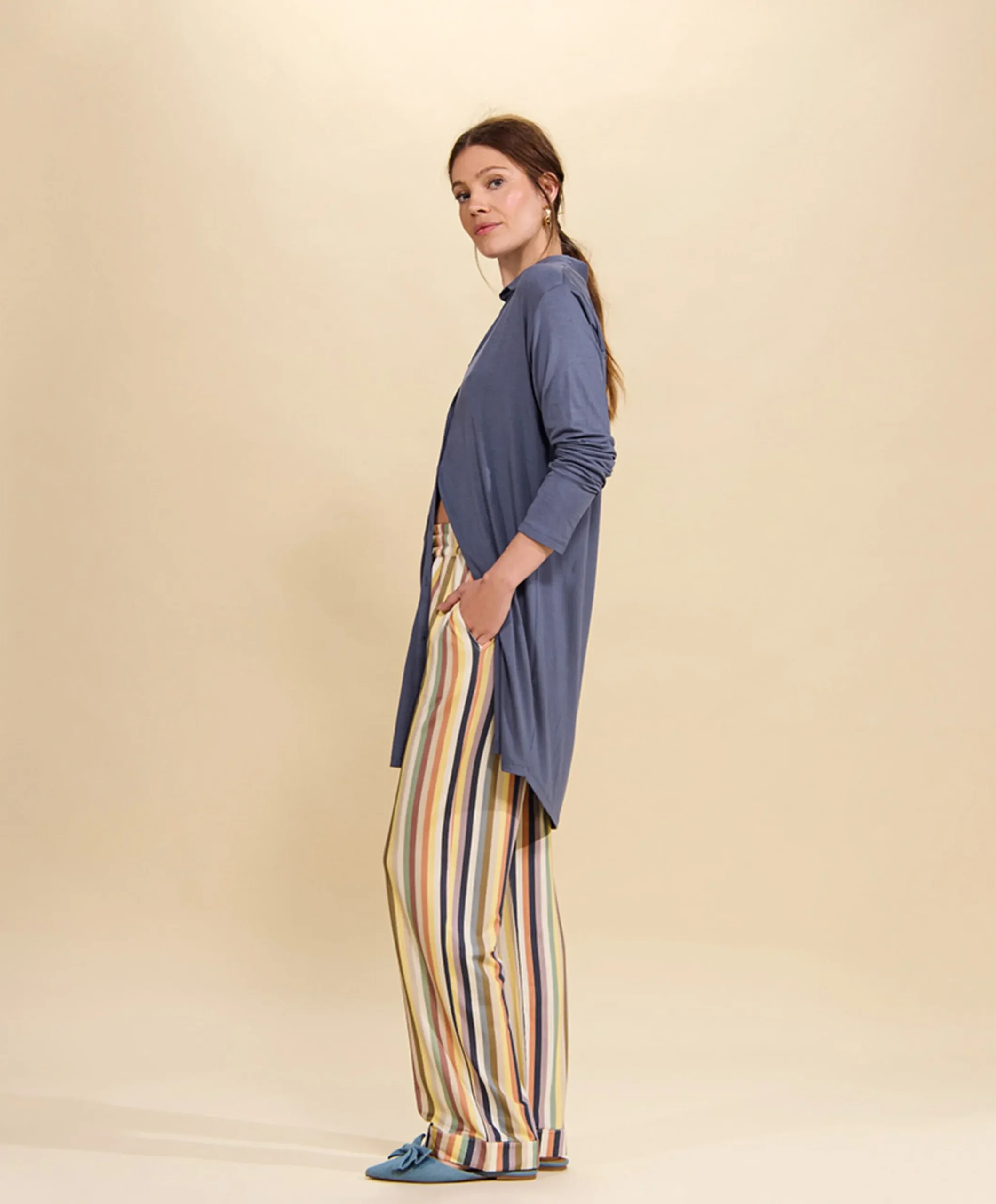 Dames nachthemd blauw