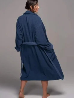 Dames ochtendjas blauw
