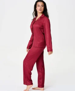 Dames pyjama bordeaux