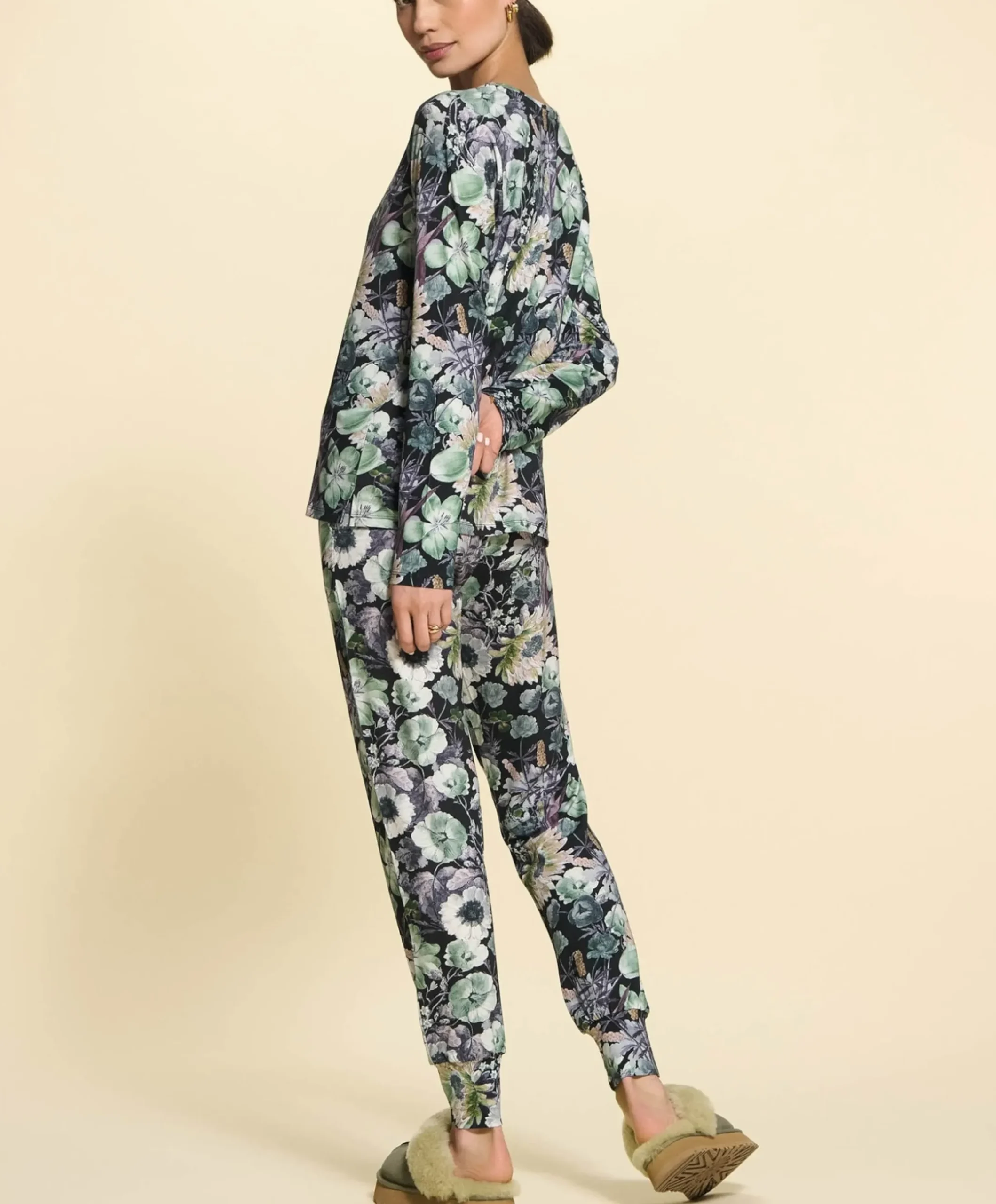 Dames pyjamabroek grijs